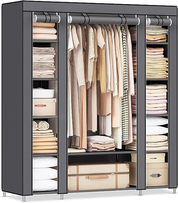 Closet Wardrobe, Portable Closet for Bedroom, Clothes Rail with Non-Woven