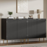 Buffet Sideboard Cabinet with 2 Doors, Kitchen Cabinet with Golden Handles & Legs