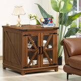 Farmhouse End Table,24" Large Sofa Side Table