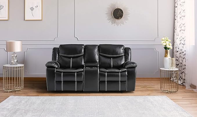 Manual Double Glider Reclining Loveseat, Dark Brown