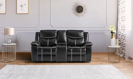 Manual Double Glider Reclining Loveseat, Dark Brown