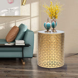 End Tables Set of 2 Gold Nesting Side Coffee Table Decorative Round Nightstands