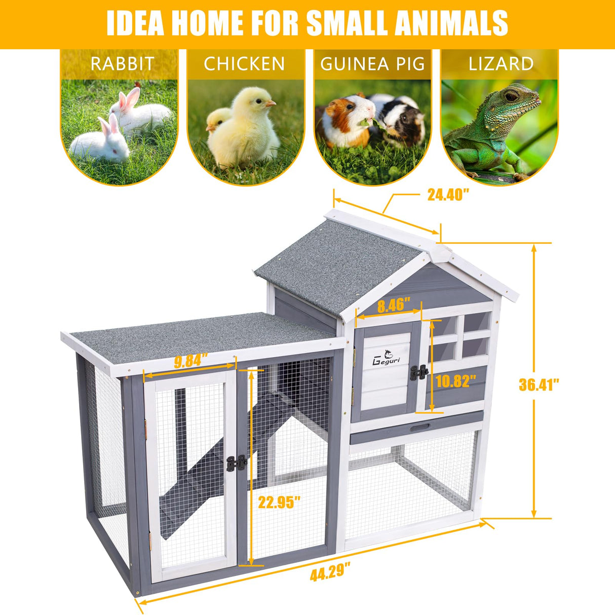 Chicken Coop Cage, Large Hen House with Run Outdoor Poultry Cage for 8-10 Chickens, Super Large (XX-Large)