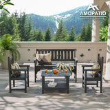 Amopatio Outdoor Bench, 2-Person Garden Bench Load up to 800 Lbs, Outdoor Benches