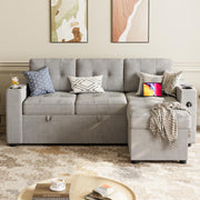 Sleeper Sectional Sofa,Sectional Couch,Sofa Bed- 2 in 1 Pull Out Couch Bed