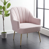 Safavieh Home Collection Areli Light Pink Velvet/Gold Accent Chair ACH4004B