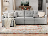 Oversized Modular Sectional Sofa, RUBIK III 4 Seat Modular Sofa with Ottoman,