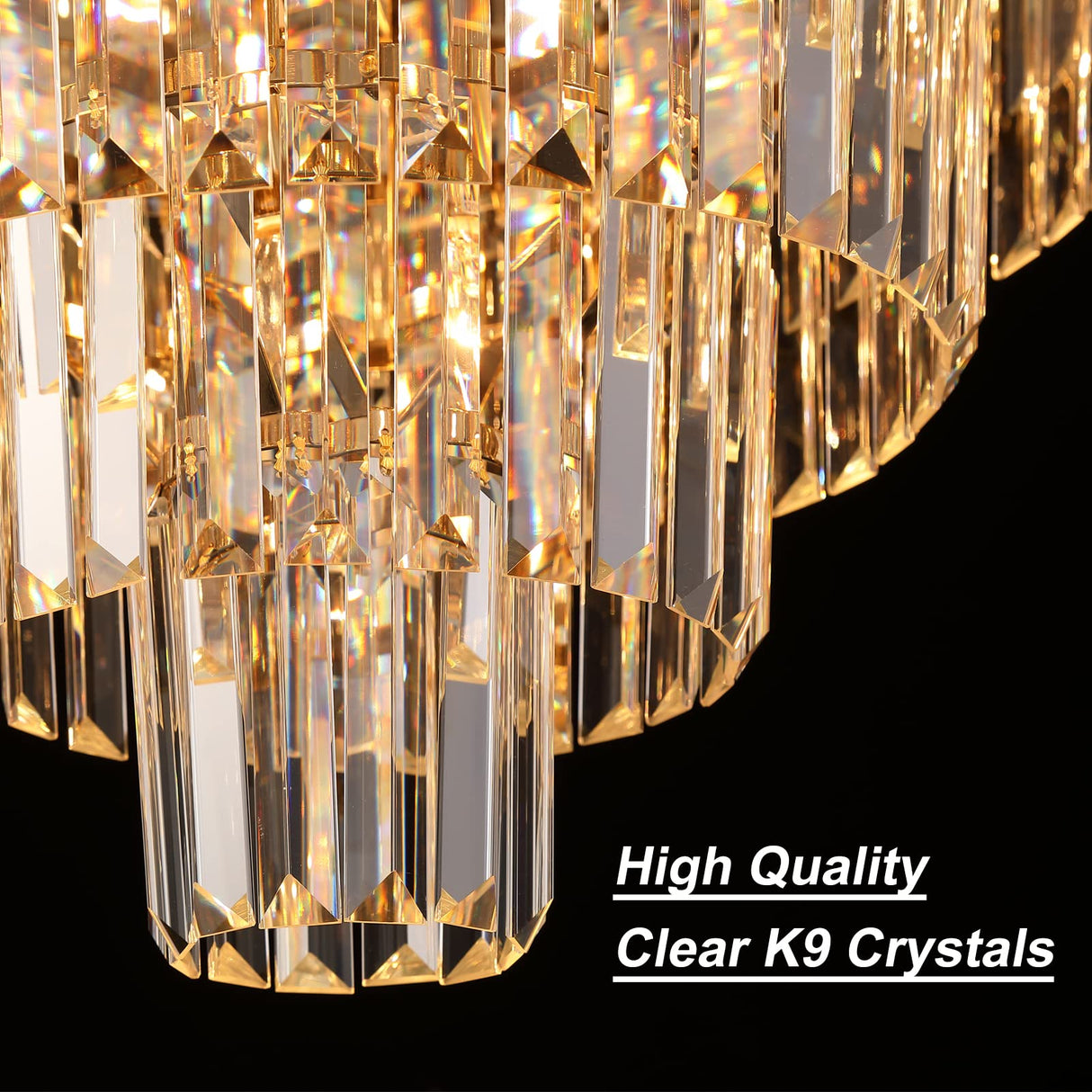 Modern Crystal Chandelier Plated Gold Chandeliers for Dining Living Room Entryway