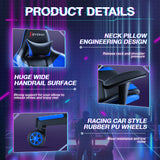 Ergonomic Gaming Chair with Lumbar Support - Blue Racing Style