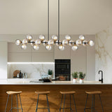 Black Chandelier Large Linear Sputnik Chandelier Island Pendant Light for Dinning Room