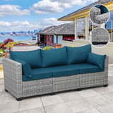 Outdoor Furniture Outdoor Couch Grey Wicker Patio Furniture 3-seat Sofa Deep Seat
