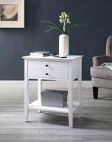 1-Drawer Nightstand with USB Charging Dock and Bottom Open Shelf