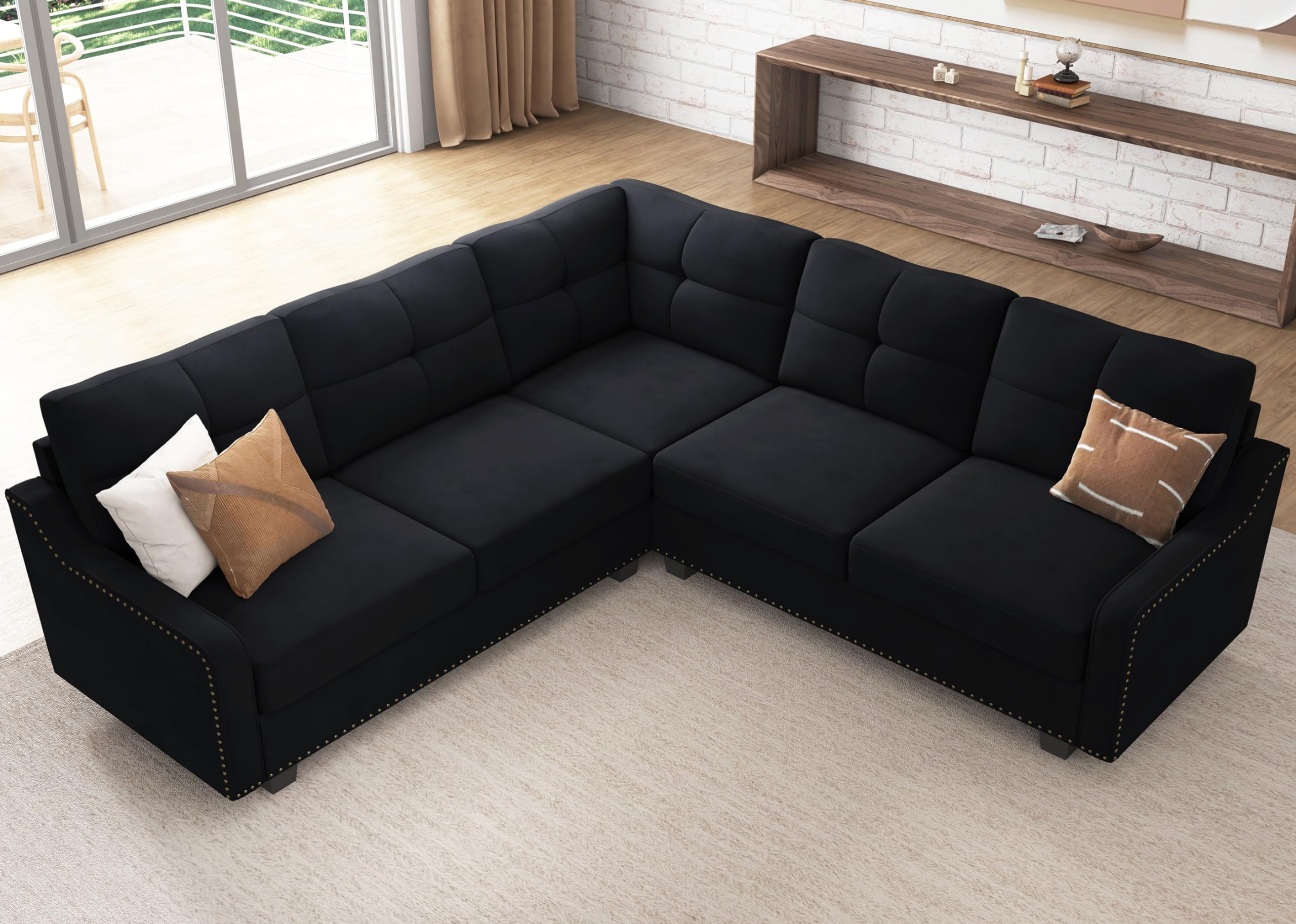 Convertible Sectional Sofa L Shaped Couch for Small Apartment Reversible Sectional