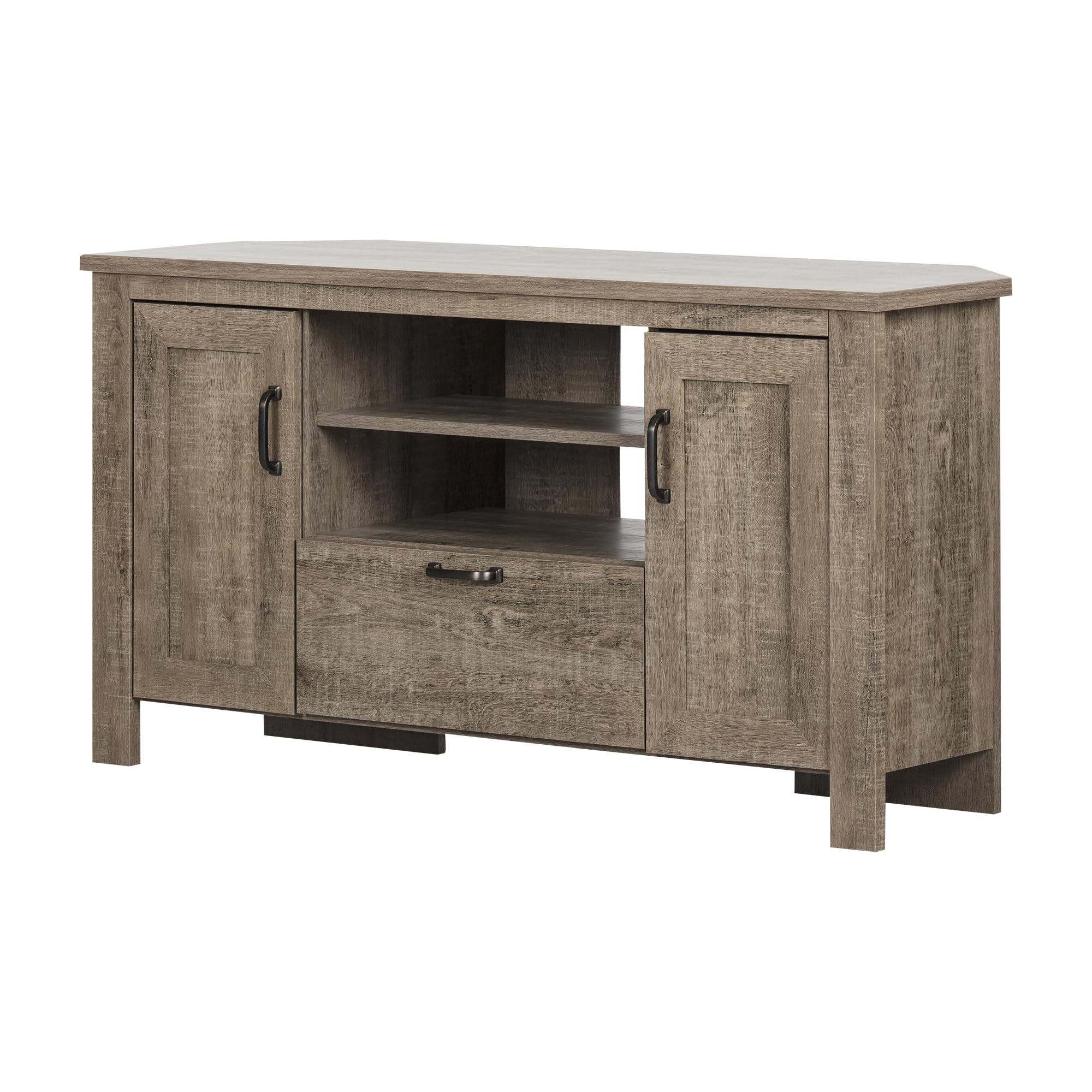 Lionel Corner TV Stand-Weathered Oak