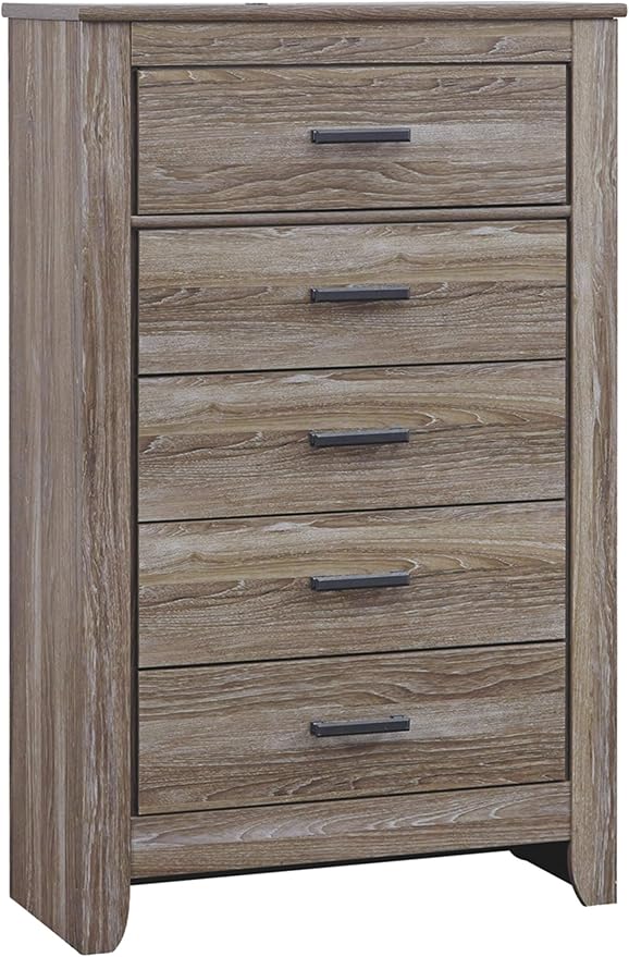 Brinxton Contemporary 5 Drawer Chest, Almost Black