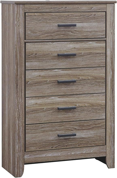 Brinxton Contemporary 5 Drawer Chest, Almost Black