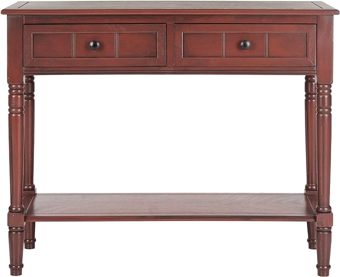 American Homes Collection Samantha Distressed/Cream 2-Drawer Console Table