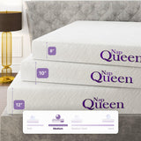 NapQueen Queen Mattress, 12 Inch Elizabeth Cooling Gel Memory Foam Mattress, Queen Bed Mattress in a Box, CertiPUR-US Certified, Medium Firm, Breathable Soft Fabric Cover