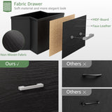 Black Dresser with LED Light for Bedroom 6 Drawer Dresser with Charging