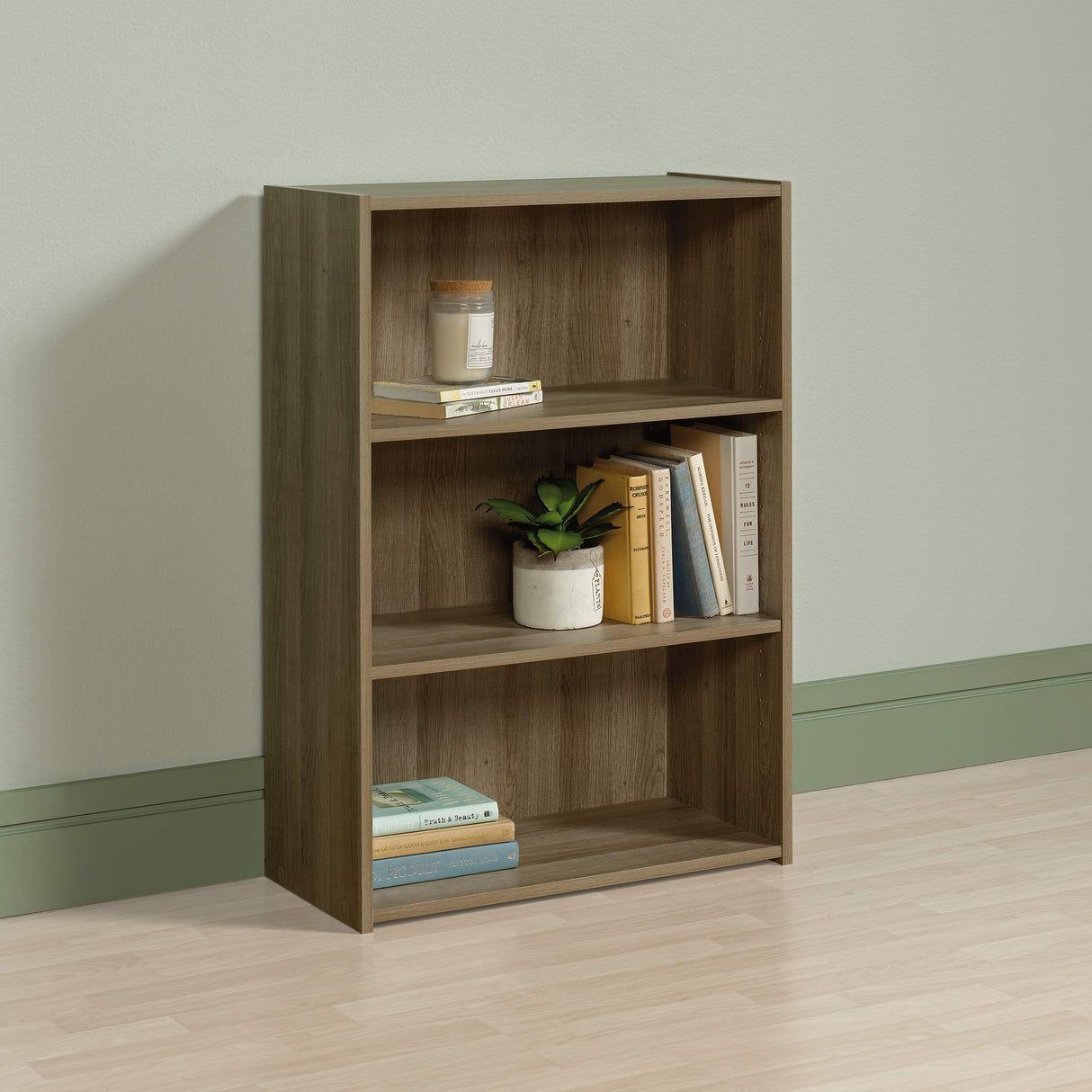 Beginnings 3 Bookcase/Book Shelf, L: 24.57" x W: 11.50" x H: 35.28", Summer Oak