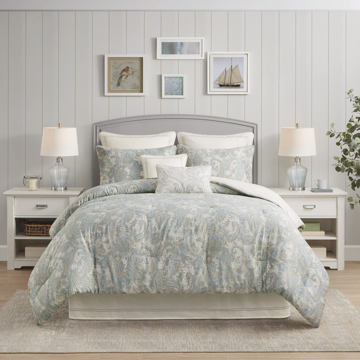 Cozy Cotton Comforter Set - Classic Modern Design, All Season Down Alternative Casual