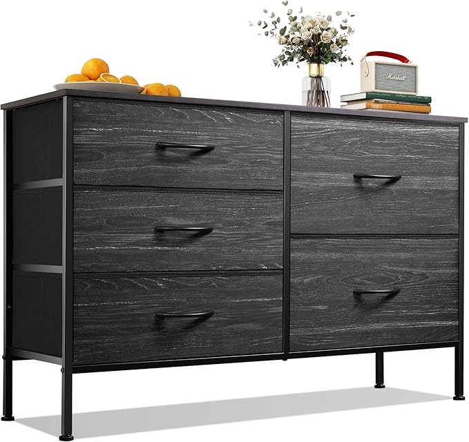 Dresser for Bedroom with 5 Drawers, Wide Bedroom Dresser with Drawer Organizers