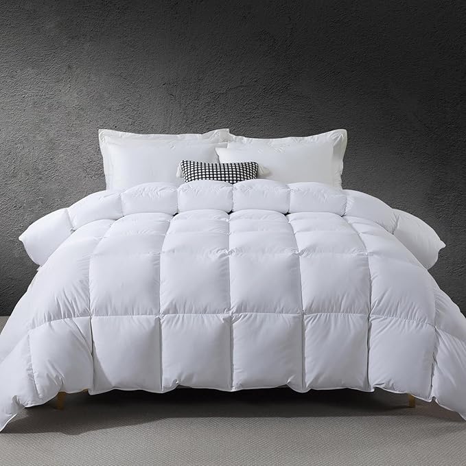 Luxury Goose Down Comforter Queen Size,Premium Hotel collecton Duvet Insert for All S