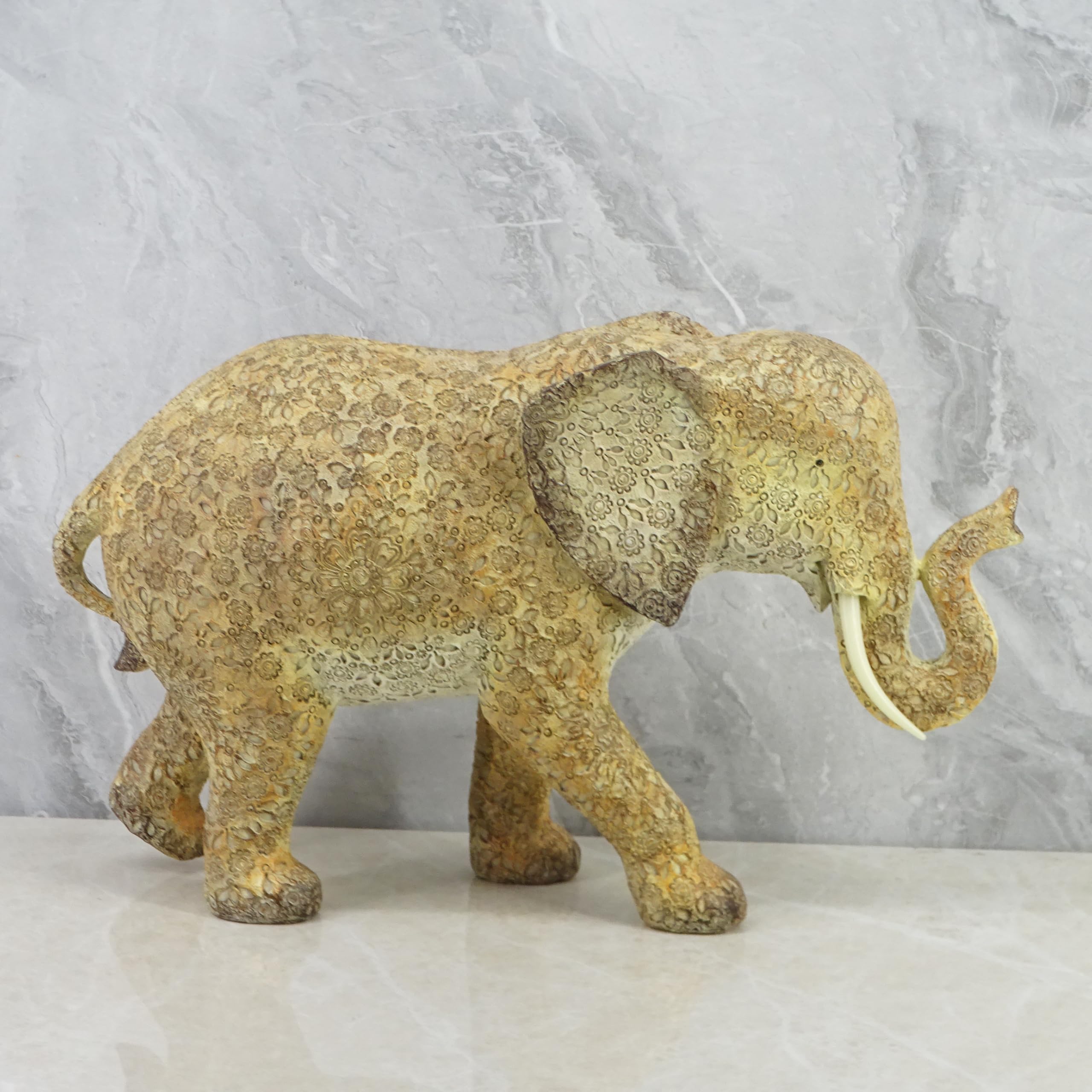 17-inch Resin Classic durable resin elephant statue for home decorative ornaments