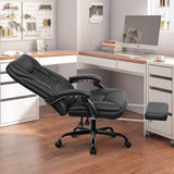 Executive Office Chair, Leather Reclining Big and Tall Office Chair with Foot Rest High