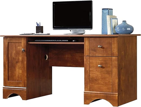 Miscellaneous Office Computer Desk with Drawers, Laurel Oak