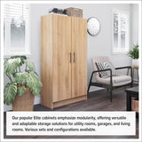 Elite 32 inch Storage Cabinet, 16" D x 32" W x 65" H, Oak