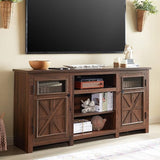 TV Stand for 65/75 Inch TV, Farmhouse Entertainment Center with 9 Storage Cabinets,