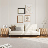 Nightstand, Modern Bedside Table with Drawers and Metal Handles, Sofa Side Table