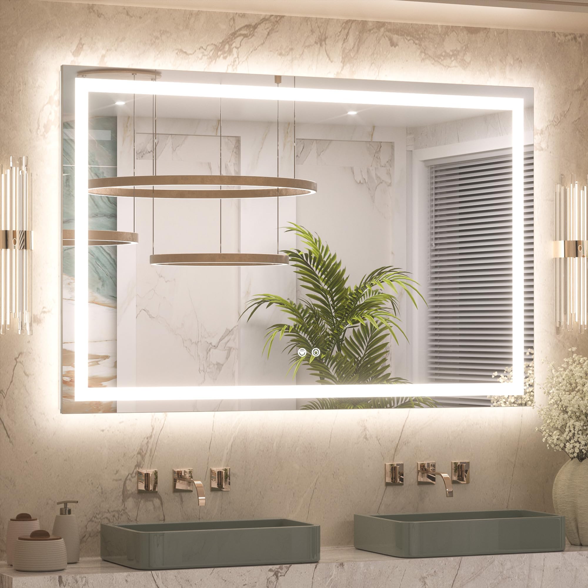 LED Bathroom Mirror  with Frontlit & Backlit, Lighted Mirror