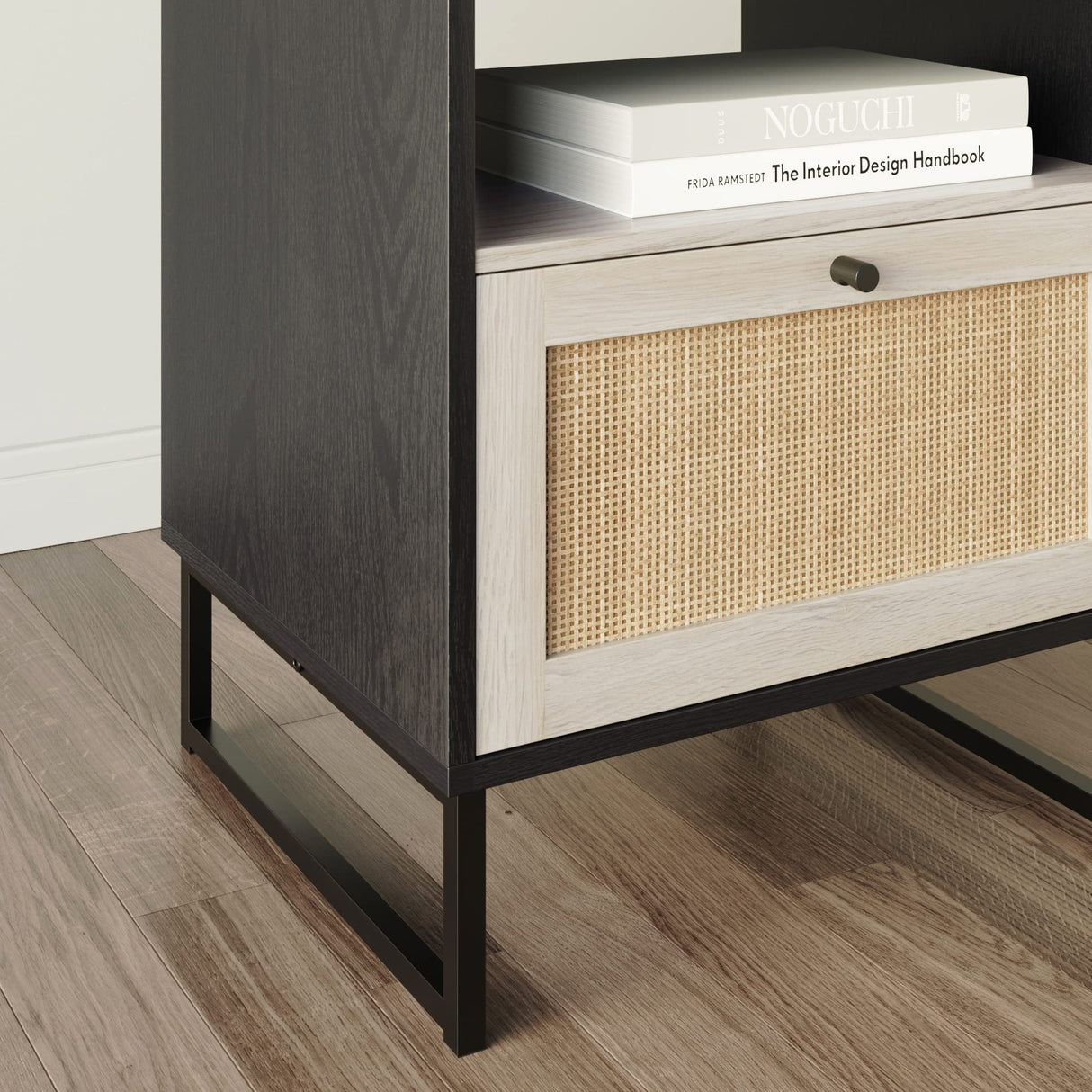 Mina Rattan Wood End Side Accent Table Nightstand