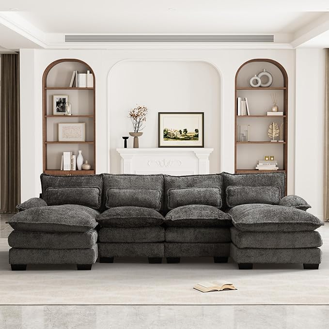 Modern Chenille Modular Comfy  Sofa Cloud Couch for Living Room