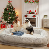 Human Dog Bed for Adults - Orthopedic Memory Foam, 76" Long