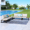 5 Pieces Patio Furniture Set,Outdoor Metal Frame Sectional Sofa Conversation Set