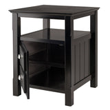 Winsome Solid Wood 2 Drawer Timber Night Stand Black Finish