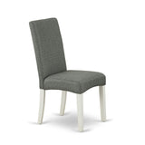 HLDR5-LWH-07 5 Piece Dinette Set for 4 Includes a Round Dining Room Table with Pedestal