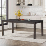 Wooden Dining Table Set, Mid Century Modern Rectangle Wooden Kitchen Table and PU