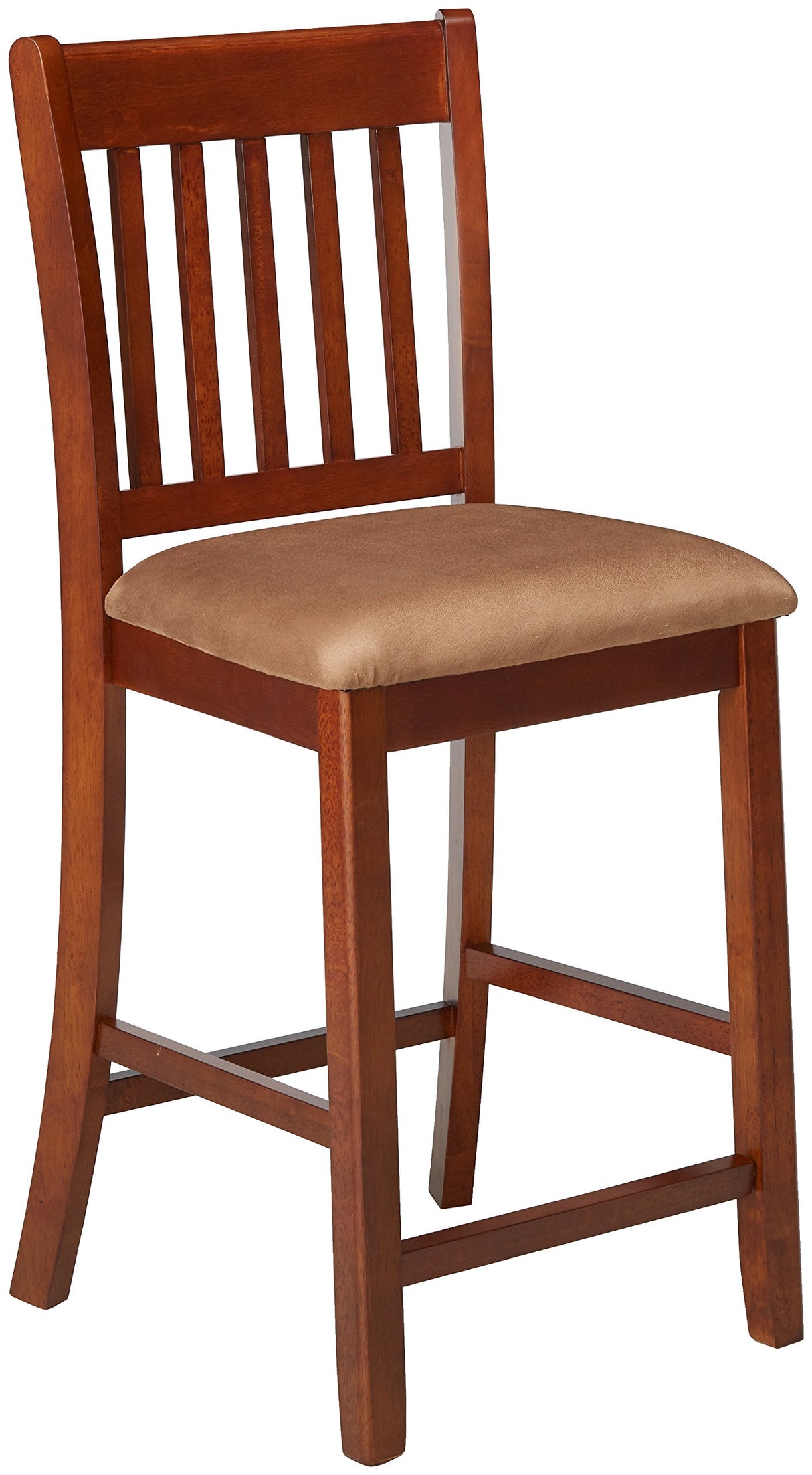 5-Piece Counter Height Dining Set - Red Brown & Tan