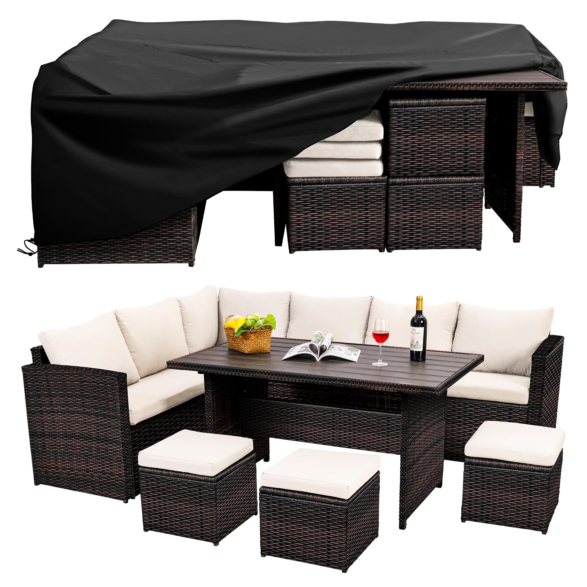 Patio Furniture Set, 7 Pieces Outdoor Patio Furniture with Dining Table&Chair