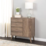 Milo Mid-Century Modern 4-drawer Chest with Door, Black