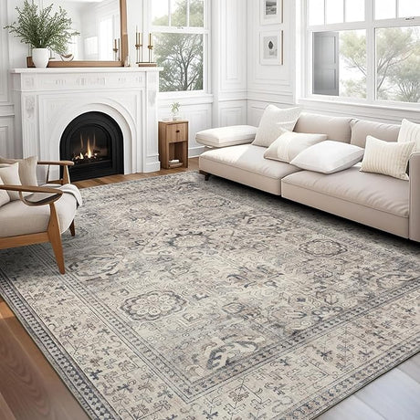 Machine Washable Area Rug Runner - Living Room Bedroom Bathroom Kitchen Entryway