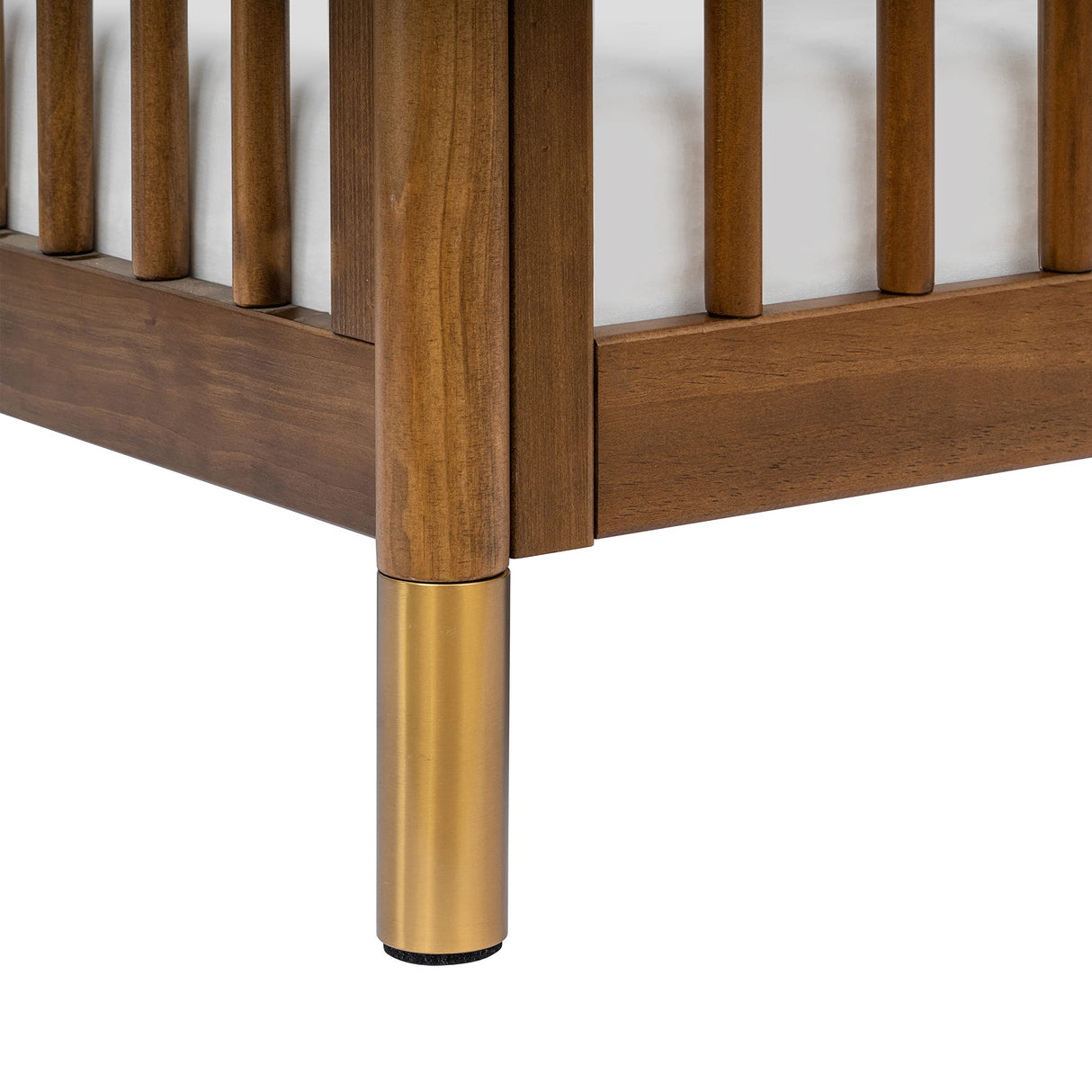 Gelato 4-in-1 Convertible Crib with Toddler Bed Conversion in Natural Walnut and Brushed