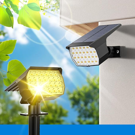 3 Colors Solar Lights Outdoor Waterproof IP65 Outdoor Spot Lights for Yard 52