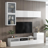 93 Inch TV Stand, High Gloss Television Stands with Ample Storage Space