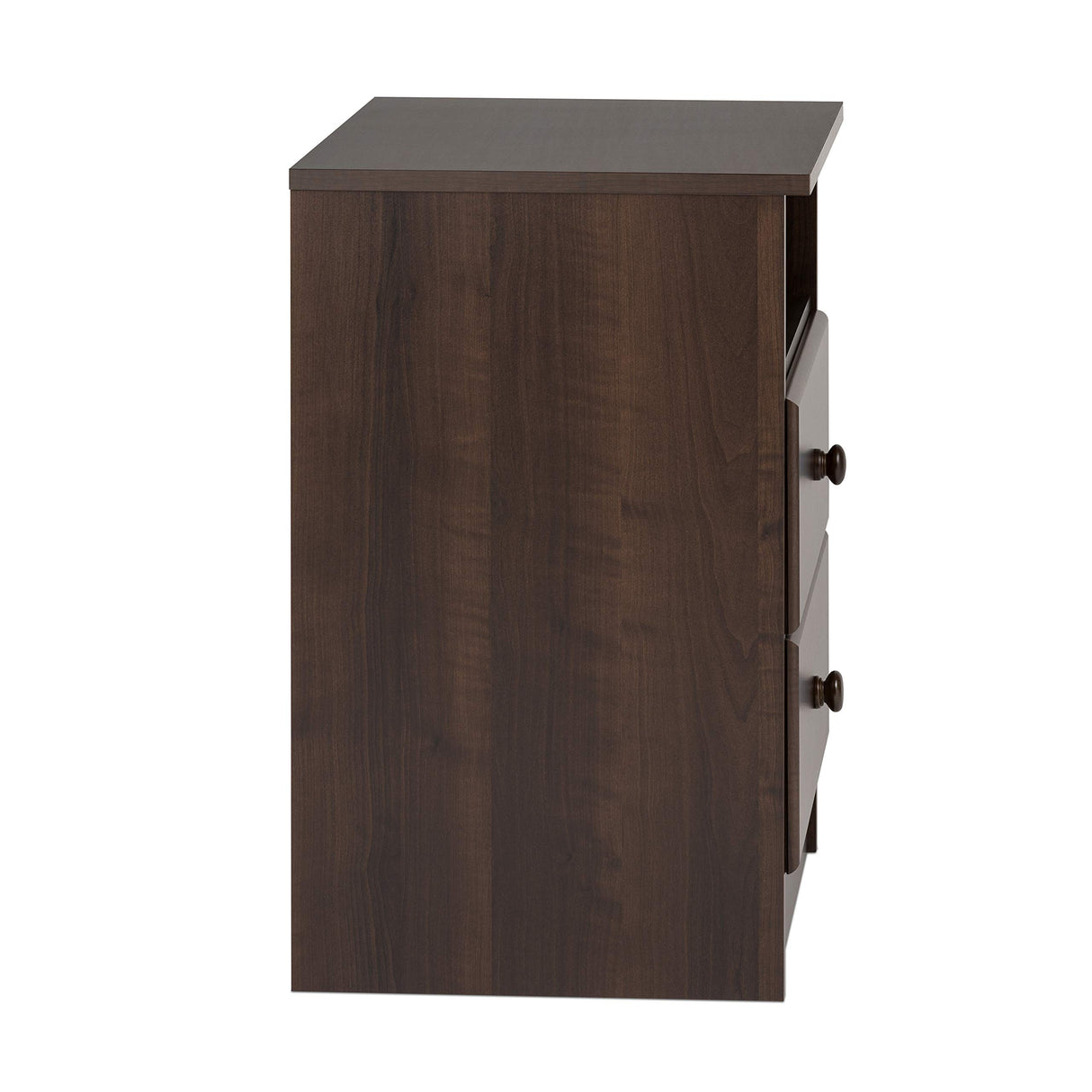 Astrid Simplistic Nightstand Side Table with 2 Drawers and Open Shelf,