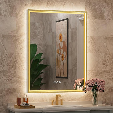 LED Bathroom Mirror, 30 x 36 Inch Anti-Fog Lighted Bathroom Mirror